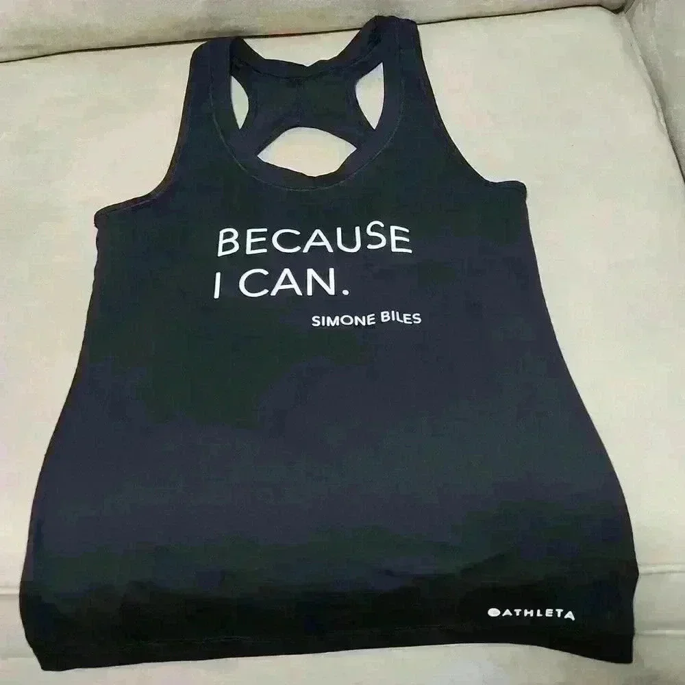 Athleta Simone Biles Because I Can Nitro Black Tank - Picture 1 of 7